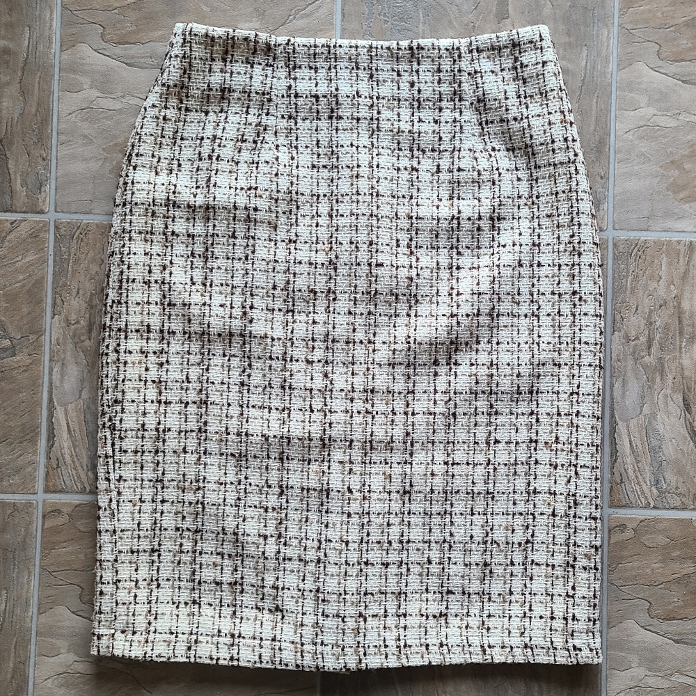 Dainty Jewells Black and Cream Tweed Pencil Skirt